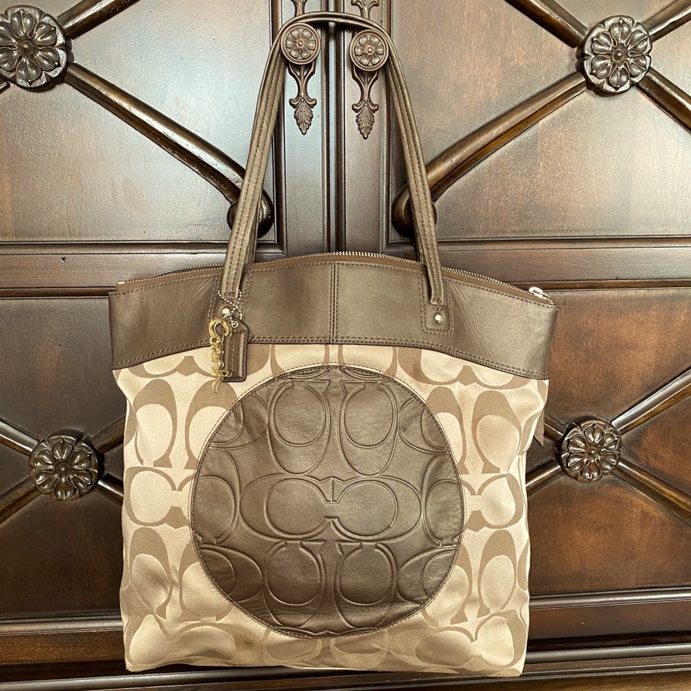 Tan and Brown Coach Purse